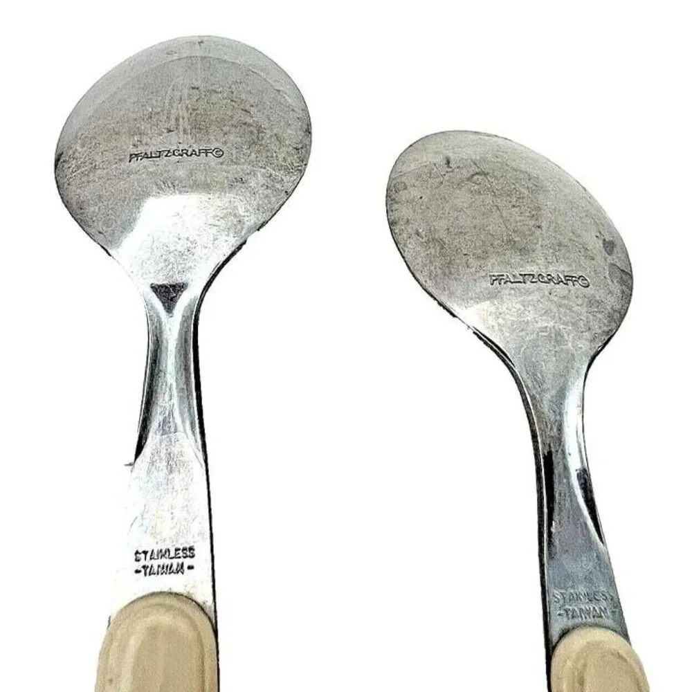 Vintage Pfaltzgraff TEA ROSE Stainless Steel 5‎ Piece Silverware Replacement Set